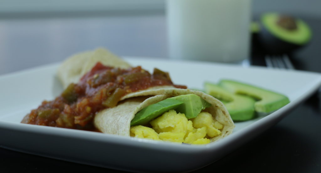 Forté Recipes: Breakfast Burrito with avocados and salsa
